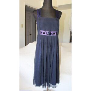 NWT Vera Wang 100% silk purple Mini dress rhinestones Size 8 cocktail